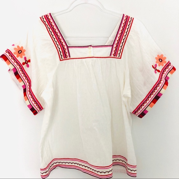 Madewell Embroidered Sandblossom Peasant Top - Picture 5 of 12